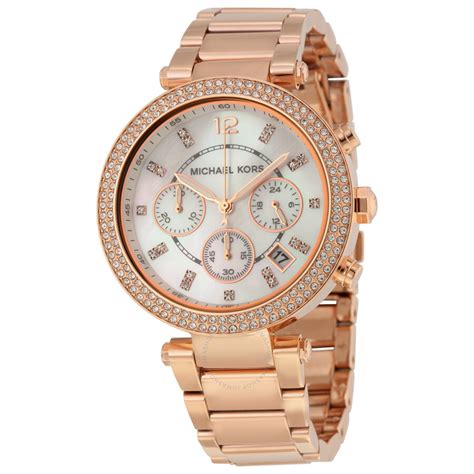 black michael kors watch with pink face|rose gold tone watch.